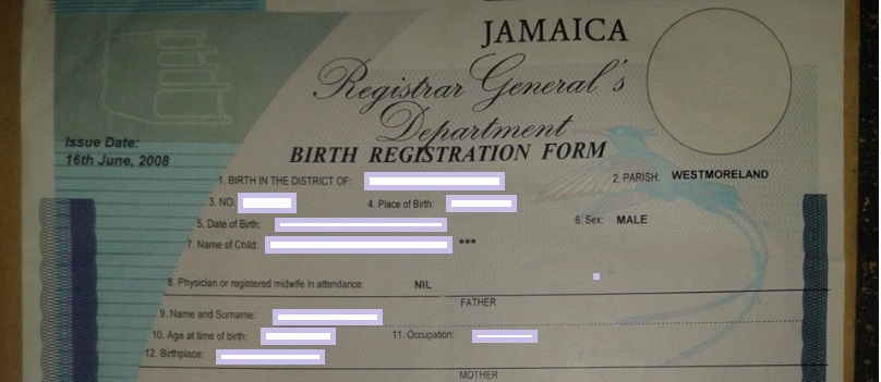 How To Apply For A Jamaican Birth Certificate Chargeagency24